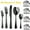 Black, variant on Jetcloudlive 20 Pcs Gold Silverware Set Small Waist Tree Pattern Stainless Steel Tableware Creative Hotel Tableware Steak Knife And Fork Spoon Dessert Fork Dishwasher Safe