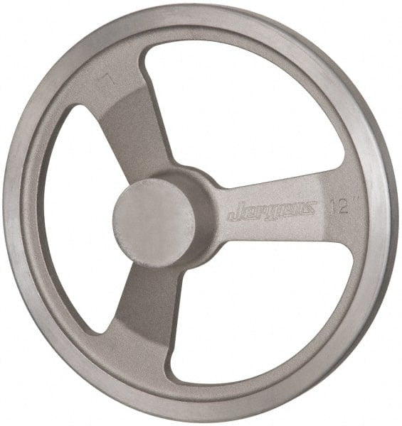 Jergens 12", 3 Spoke Offset Handwheel 21/2" Hub, Aluminum Alloy, Plain