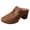 Brown, variant on Closed Toe Sandals for Women Beach Boho Hollow out Leather Ankle Strap Platform Backless Sandals Comfortable Chunky Block High Heels Walking Clog Mules Brown Size 8.5