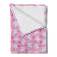 thumbnail image 2 of Animal Soft Flannel Fleece Throw Blanket, Kids Girls Design Pattern with Happy Baby Animals Joyful Fun Playing Dots, Cozy Plush for Indoor and Outdoor Use, 50" x 60", Pink Baby Blue, by Ambesonne, 2 of 5