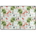 thumbnail image 4 of Dreamtimes Summer Vintage Flamingos Area Rug 72x48in Tropical Palm Trees Non-Slip Floor Carpet Comfort Floor Mats Decor for Indoor Living Dining Room and Bedroom Area, 4 of 7