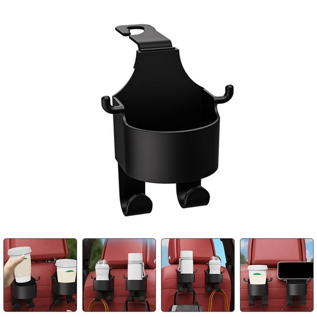 BRIGHTFUFU 4Pcs Car Backseat Storage Hooks Black PP Organizing For Automotive