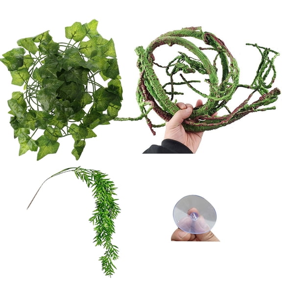 JZROCKER Artificial Reptiles Plant for Climbing Hideouts Terrarium Jungle False Vine Amphibians Habitat Ornaments