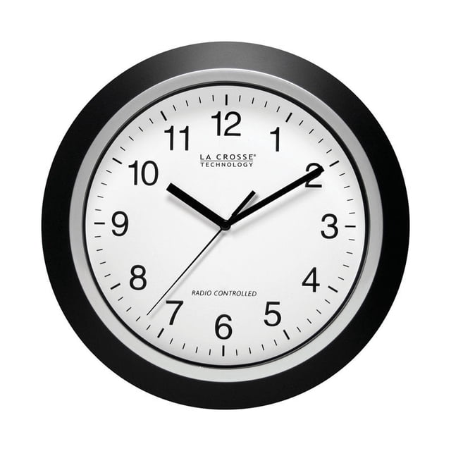 La Crosse Technology(R) WT-3129B 12" Noir Horloge Murale Atomique