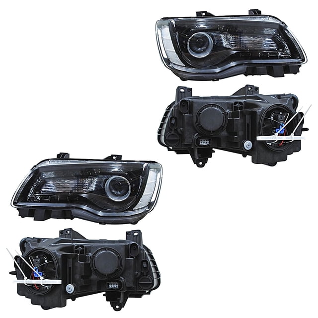 Par de Faros 300 2015 A 2016 Chrysler Fondo negro TYC .