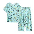 thumbnail image 2 of POROPL Summer Silk Cotton Comfy Plus Size Short Sleeve Sets Pajamas&nbsp;for&nbsp;Women&nbsp;Clearanceme Green Size 3XL(Us:14), 2 of 4
