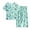 Green, variant on 2024 Women's Cute Sleepwear Tops with Capris Pants Pajama Sets Short Sleeve Cotton Linen Loungewear Two Piece Suit