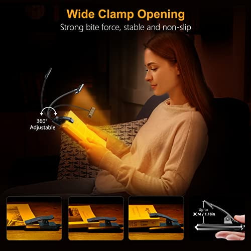Gritin 19 LED Rechargeable Book Light for Reading in Bed with