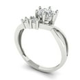 thumbnail image 2 of Three-Stone Engagement Ring for Women - 0.87ct White Sapphire in 18K White Gold Promise Ring, 2 of 6