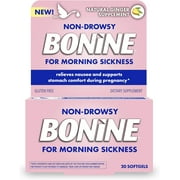 Non-Drowsy Bonine for Morning Sickness, with Natural Concentrated Ginger, 20 Count