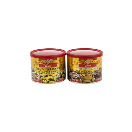 Superior Nut Fancy Chocolate Covered Cashews and Chocolate Covered Almonds, 10.5 oz, 2 (Best Chocolate Covered Nuts)