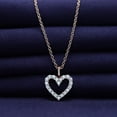 thumbnail image 2 of 18K Rose Gold Plated Open Heart Pendant Necklace for Women, 1/5 Carat (ctw) Moissanite Diamond Pendant Necklace Jewelry 16"+2" Inch Extender (0.20 Cttw), 2 of 6