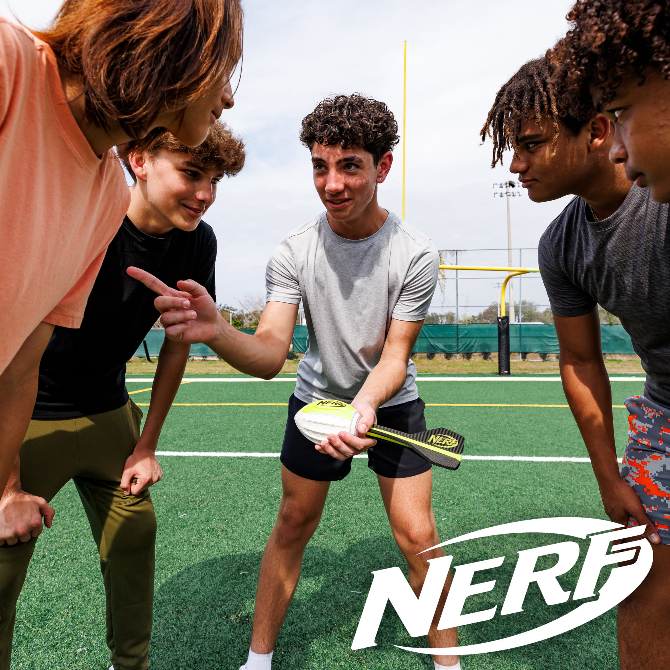 NERF Vortex Lightstrike Aero Howler Foam Football - NERF Light Up Soft Football with LED Lights for Long-Distance Throws - Kids Aero Howler Whistle Foam Ball - Yellow
