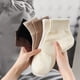 thumbnail image 3 of 1Pair Women Short Socks Autumn and Winter Warm Thickened Cotton Breathable Ankle Middle Tube Solid Color Harajuku Fashion Socks, 3 of 5