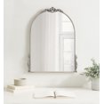 thumbnail image 7 of Kate and Laurel Myrcelle Traditional Arched Mirror, 21 x 26, Antique Silver, Decorative Arch Mirror with Ornate Garland Detailing along the Crown and Edges of the Frame, 7 of 7