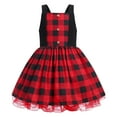 thumbnail image 2 of IBTOM CASTLE Kids Baby Girls Christmas Party Dress Women Xmas Red Plaid Tutu Dress with Hooded Cloak Cape Family Matching Fancy Dress up Costume 4-5 Years Red Dress + Cape, 2 of 8