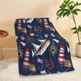 thumbnail image 6 of ladea Blanket Nautical Sailboat Anchor Lighthouse Blankets Warm Lightweight Throw Blanket All-Season for Couch Bed Man Women Girl 50"x60", 6 of 6