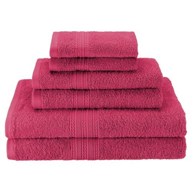 Superior EF-HAND RW Eco-Friendly 100 Percent Ringspun Cotton Hand Towel Set - Rosewood, 6 Pieces