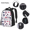 thumbnail image 3 of Disketp Sailing Marine Travel Mochila Estampada de Gran Capacidad con Lonchera y Estuche, Set de 3 Piezas para Estudiantes, 3 of 7