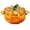 Orange, variant on Halloween Fall Pumpkin Candy Jar with Lid ,Pumpkin Shape Glass Candy Serves,Stores Treats Cookies for Thanksgiving Day Decoration