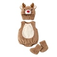 thumbnail image 4 of LIIPEE Boys Girls Christmas Reindeer Costume Baby Cute Party Dress Up Clothes 3 Piece Set 0-12 Months, 4 of 9