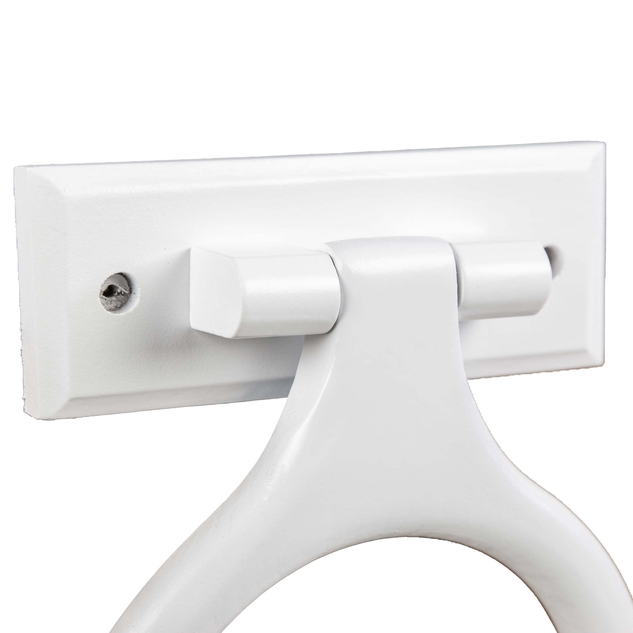 White Wood Dalton Towel Ring, Bathroom and Kitchen Wall Mount