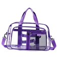 thumbnail image 2 of Bolso de mano transparente, bolsa de tipo para compras, desplazamientos diarios, viajes de negocios y otros viajes. Púrpura, 2 of 8