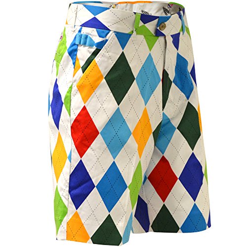 Royal & Awesome Men's Patterned Golf Shorts, King of Diamonds, 34W