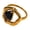 Gold Black, variant on Women Irregular Wave Hollow Heart Gemstone Ring Abstract Art Statement Band Cocktail Party Daily Jewelry Stainless Steel Gold Plated Yellow Size 6