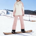 thumbnail image 2 of Luwomo Unisex Ski Jacket and Pants Sets Couples Windproof Ski Suits Comfy Winter Women Waterproof Two Piece Snowsuits,Pink, 2 of 4