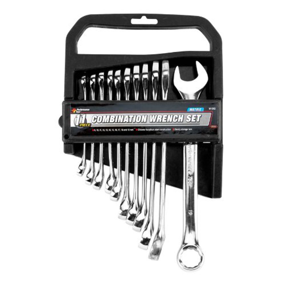 Performance Tool W1062 11 Piece Metric Polished Combo Wrench Set with