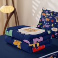 thumbnail image 5 of Homewish Dinosaur Elephant Giraffe Zipper Twin Comforter Sets with Fitted Sheet and 2 Pillowcases,Multicolor Letter Lovely Cute Animals Zipper Bedding Set For Boys Kids,Reversible,4-Piece, 5 of 7