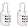 thumbnail image 1 of 2 Pack Combination Lock, 3 Digit Combination Padlock Set Your own Small Combination Locks for Gym Locker Locks, Suitcase, School, Doors (Sliver), 1 of 5
