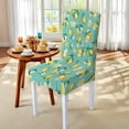 thumbnail image 4 of Xoenoiee Lemon Flower Pattern 7 Pcs Tablecloth Chair Covers Set Removable Washable Table Cover with 6 Stretch Seat Slip Covers for Home Hotel Dining Room Banquet Wedding Party Decor, 4 of 6