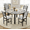 Gray, variant on MIERES Round Dining Table Set, Modern Farmhouse 4-Piece Kitchen Table with Upholstered Chairs, White & Gray