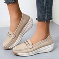 thumbnail image 4 of Orthopedic Loafers for Women Business Casual Platform Chunky Shoes Comfort Slip on Work Wedge Mid Heels, 4 of 8