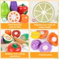 thumbnail image 3 of Juego de comida de madera WOODMAM para niños pequeños, juguete para cortar, 3 of 7
