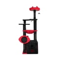 thumbnail image 2 of 53" Halloween Cat Tree - Large Cat Tower with 2 Condos 2 Padded Perches 2 Hammocks Scratching Posts Hanging Toy (Red& Black) for Large Cats, 2 of 10