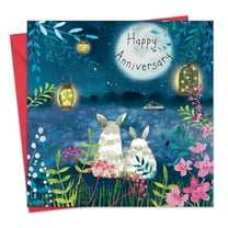 Twizler Anniversary Card - Rabbits Happy Wedding Anniversary Greeting Card for Couple - Husband Anniversary Card for Him - Wife Anniversary Card for Her - Mom and Dad Anniversary Card