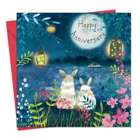 Twizler Anniversary Card - Rabbits Happy Wedding Anniversary Greeting Card for Couple - Husband Anniversary Card for Him - Wife Anniversary Card for Her - Mom and Dad Anniversary Card