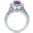 thumbnail image 3 of Pompeii 1 5/8ct Pink Sapphire & Diamond Vintage Engagement Ring 14K White Gold (G/H,I2-I3), 3 of 3
