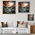 thumbnail image 4 of Designart "Escape Papercut Port Harbor painting" Port Landscape Wall Art Living Room, 4 of 5