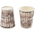 thumbnail image 7 of 144 Piece Merry Christmas Party Plates, Napkins, Cups, Cutlery, Wood Plank Design Dinnerware, Serves 24, 7 of 7