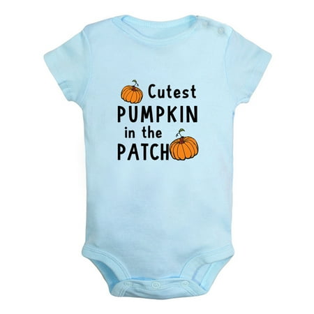 

Cutest Pumpkin in The Patch Funny Rompers For Babies Newborn Baby Unisex Bodysuits Infant Jumpsuits Toddler 0-12 Months Kids One-Piece Oufits (Blue 0-6 Months)
