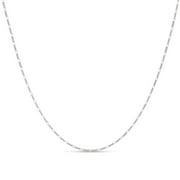KEZEF Sterling Silver 1.5mm Figaro Chain Necklace - Solid Necklace Chain 22 inches - Italian 925 Sterling Silver Jewelry Necklaces - Sterling Silver Chains for Men Women