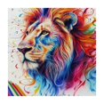 thumbnail image 4 of Awypu Square Fitted Table Cloths 100% Polyester Fiber, Majestic Lion Design 46*46, 4 of 8