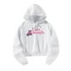 thumbnail image 5 of Sudaderas con Capucha para Mujer, Sudadera Blanca, Ropa Deportiva, Jersey con Capucha con Cordón Suave, Sudaderas Cortas para Mujer para Fiesta Diaria L, 5 of 8