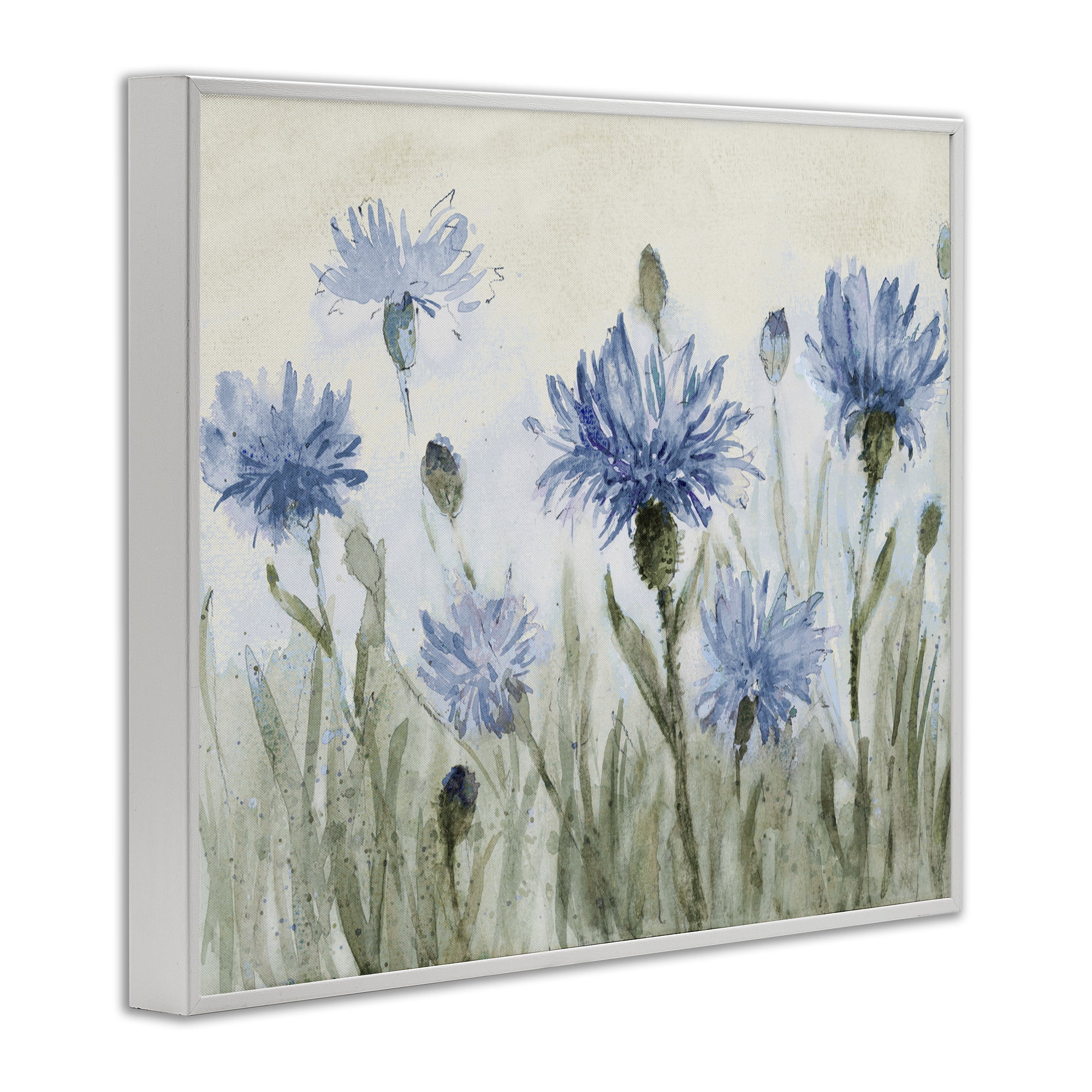 Stupell Industries Blue Cornflowers Meadow White Framed Giclee Art, design by Lanie Loreth