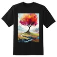 thumbnail image 2 of Plus Size Shirt for Women Black Tops for Women Oversized Short Sleeves Shirt for Women Tree 7 T Shirt Crewneck Shirt for Women L, 2 of 5