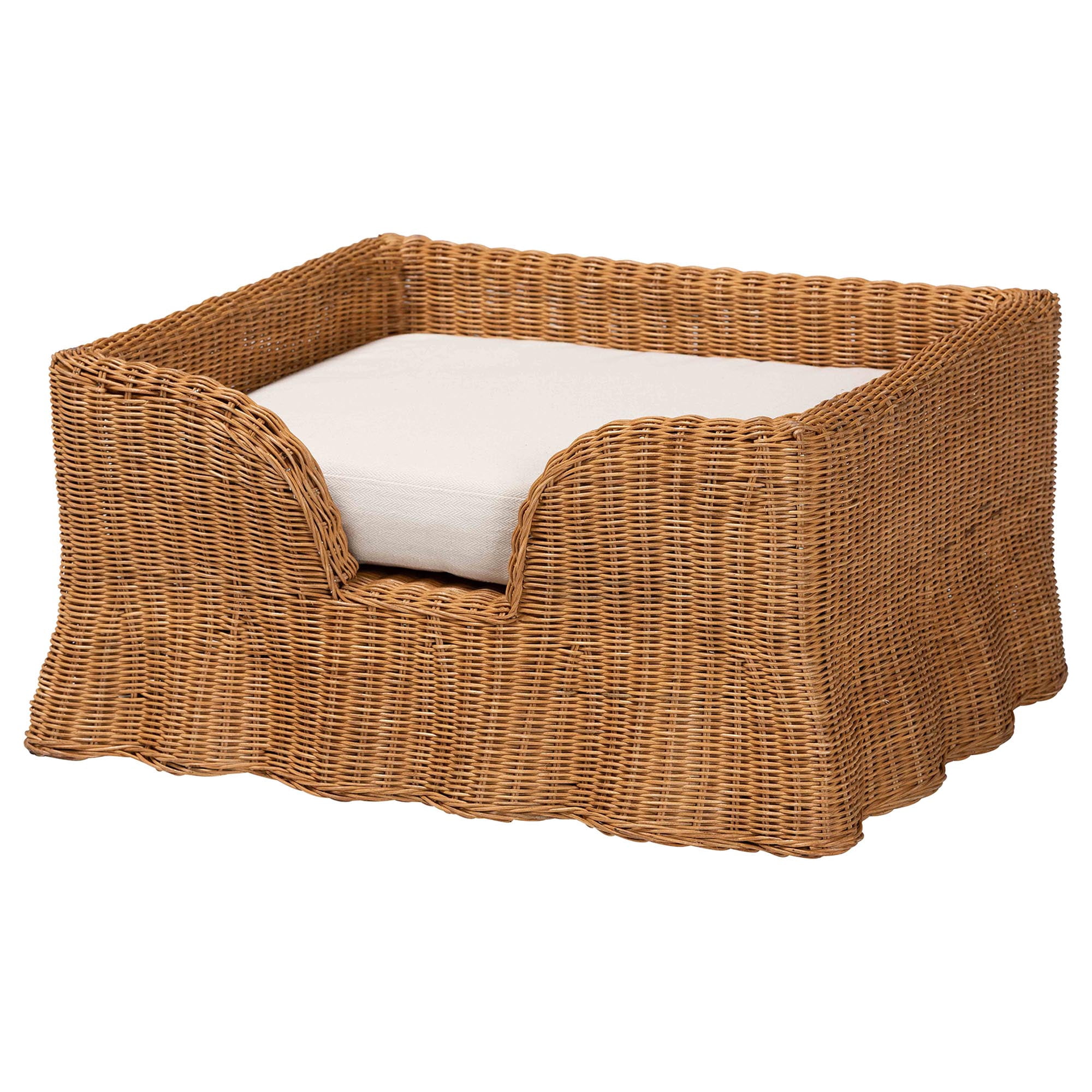 bali & pari Belita Boho Pet Bed, 30.2" W, Light Honey